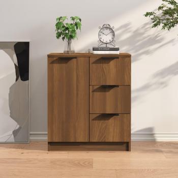Aparador de madera multicapa marrón roble 60x30x70 cm