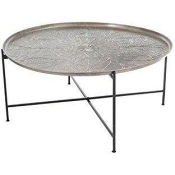 J-LINE Mesa Auxiliar Plata
