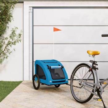 Remolque de bicicleta para mascotas, fabricado en hierro y tela Oxford, disponible en color azul