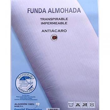 HC enterprise Funda Almohada Impermeable y Transpirable 90cm,100% algodón