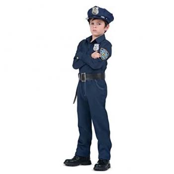 Disfraz de Policía para Niños 5-6 Años (Gorra, Camisa, Pantalón y Cinturón con Pistolera)