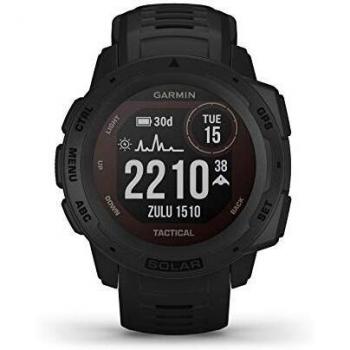 Garmin Instinct Solar Tactical, Solar-powered Rugged Outdoor Smartwatch with Tactical Features, Built-in Sports Apps and Health Monitoring, Black