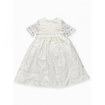 Vestido de comunión en gasa bordada para niña