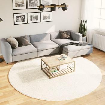 Alfombra Shaggy PAMPLONA Long Modern Cream Ø 240 cm