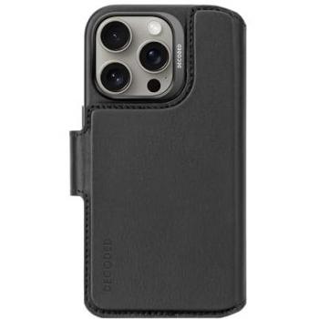 Funda de Cuero Desmontable MagSafe para iPhone 16 Pro - Negro con Tarjetero