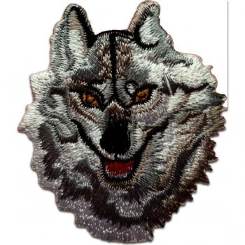 Lobo Animal - Parches Termoadhesivos Bordados Aplique Para Ropa, Tamaño: 5,5 x 6,5 cm