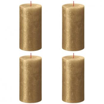 Velas Pilar Bolsius Rustic Shimmer 4 Piezas 130x68mm Oro