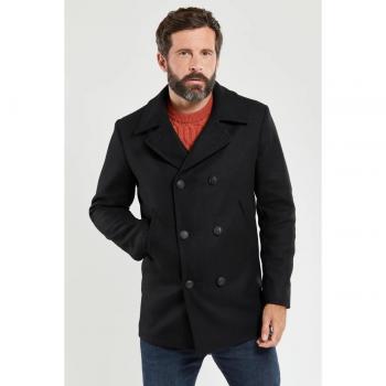 Armor-Lux Men's Wool Peacoat with Cap Sizun Design