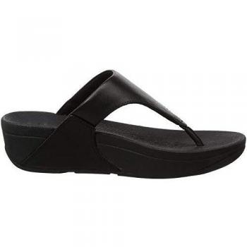 FitFlop Women's Black Leather Toe Post Sandals - Size 8