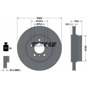 Disco de freno ventilado TEXTAR 92141603, 1 pieza