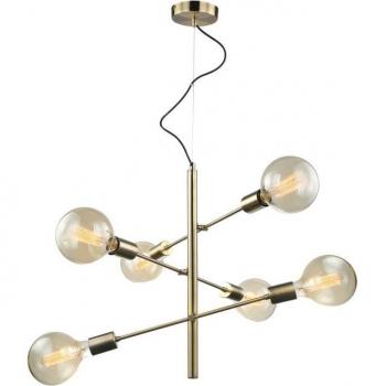 Lámpara colgante moderna Italux Madalyn de bronce antiguo, 6 luces, casquillo E27