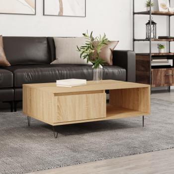 Mesa de centro Sonoma de madera multicapa de roble 90x60x35 cm marrón