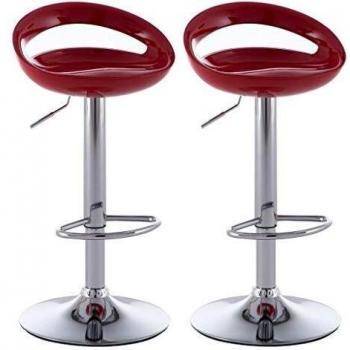 vidaXL 2X Taburetes de Bar Plástico Rojo Sillas Cocina Comedor Casa Hogar Sala
