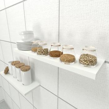 Estante de Pared Blanco 70x20x2.5 cm Madera FSC® Herraje Oculto Carga 25 Kg