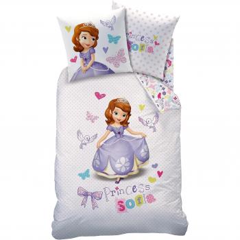 Juego de sábanas reversible de Disney Sofía, 135 x 200 cm + 80 x 80 cm, Linón 42664