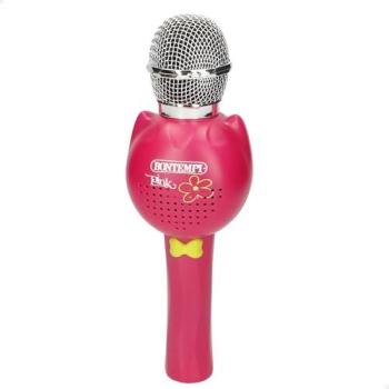 Micrófono Infantil Inalámbrico Rosa Bontempi con Altavoz, Bluetooth, Efectos de Reverberación y Modulación de Voz, Carga USB, Karaoke para Niños a Partir de 3 Años