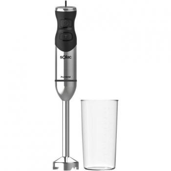 Solac BA5610 Pro 1500 Batidora de Mano Inmersión 1500W Acero Inoxidable con Vaso Sistema Antisalpicaduras Negro