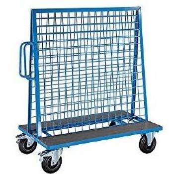 Carro de acero Eurokraft Pro 153737 para piezas de trabajo, capacidad de carga 500 kg, con 2 paredes de rejilla