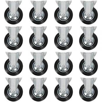 vidaXL 16x Ruedas Fijas Manipulación Material Muebles Bricolaje Bancos Trabajo Carritos Compra Estanterías Resistencia Golpes Suaves Diámetro 160mm