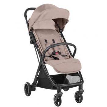 Silla de paseo autoplegable Kikkaboo Lauren Rosa, cochecito ajustable y plegable, estructura de aluminio, color beige/rosa