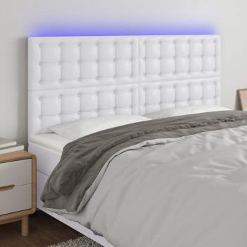 Cabecero LED Cuero Sintético Rosa 200x5x111/128 cm