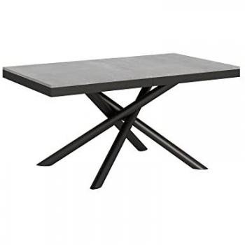 Mesa extensible Famas Evolution 90x160/264 cm cemento estructura antracita