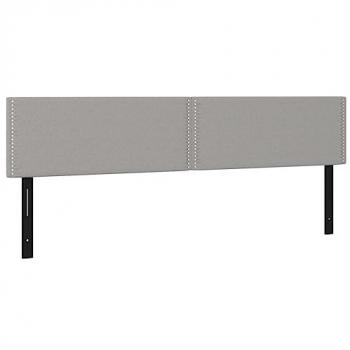 Cabeceros 2 unidades de tela gris claro 100x5x78/88 cm