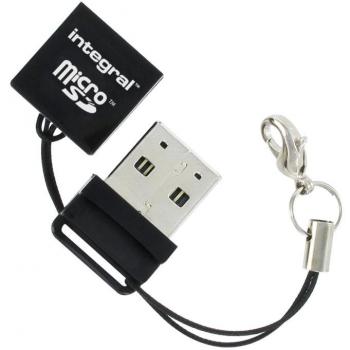 Lector de Tarjetas Integral USB 2.0 para Micro SD - Compatible microSD/microSDHC - Negro - Garantía 2 años