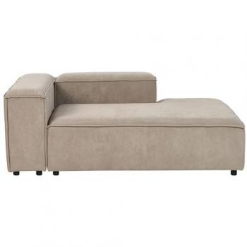 Chaise Longue Moderna Izquierda Tapizado en Pana Poliéster Color Gris Pardo con Patas Negras Ardal