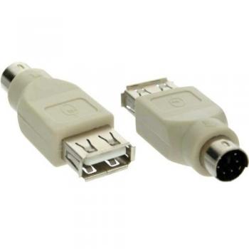 Adaptador USB A hembra a PS/2 macho 6 pines, combo de señales USB y PS/2