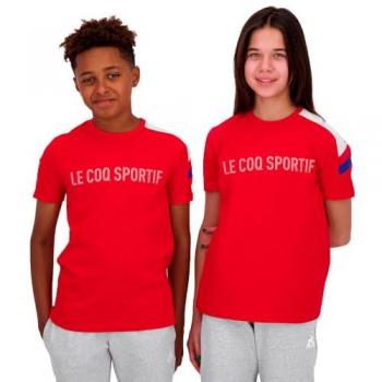 Camiseta Le Coq Sportif Mini Moi Tri N2 Roja Infantil de Manga Corta - Talla 6A