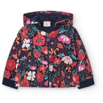 Sudadera de bebé niña con cremallera, capucha y volante decorativo - Boboli Floral Fleece 2 AÑOS