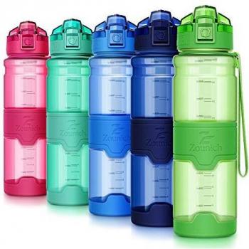ZOUNICH Botella Agua Deporte Botellas Agua Niños sin BPA, Reutilizable Tritan Plástico Ecologica con Filtro, 400ml/500ml700ml/1l, Cantimploras para Gimnasio, Bicicleta, Colegio, Oficina, Viajes