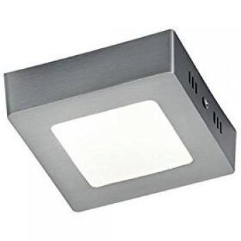 Trio Lighting Trio 657110607-Plafón LED cuadrado, IP20, SMD, 700 lúmenes, 3000K, 230 V, color níquel mate, 5 W, 12x12cm