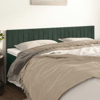 Cabeceros de terciopelo verde oscuro 100x5x78/88 cm - Set de 2 unidades vidaXL