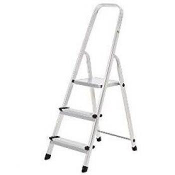 Oryx 23010001 Escalera Aluminio 3 Peldaños Plegable, Uso doméstico, Antideslizante, Ligera y Resistente, Multicolor