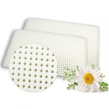 VENIXSOFT Par de almohadas viscoelástica para cama en espuma de momoria 70cm x 40cm x 12cm TRANSPIRACIÓN MÁXIMA funda en algodón, anti cervical, fabricado en Italia