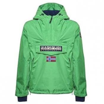 Napapijri Rainforest Next Green Hooded Anorak Jacket for Men, Size XL