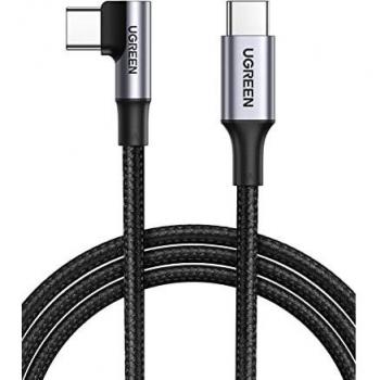 Cable USB C a USB C Curvo 100W Rápido 5A Nylon Trenzado 2M Compatible con iPhone, MacBook, Galaxy S24 Plus y Steam Deck