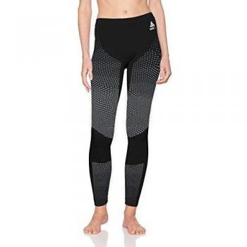 Odlo Seamless Warm - Mallas de esquí para Mujer, Mujer, Calzoncillos de esquí y Leggings, 159031, Negro - Olo Gris, Large