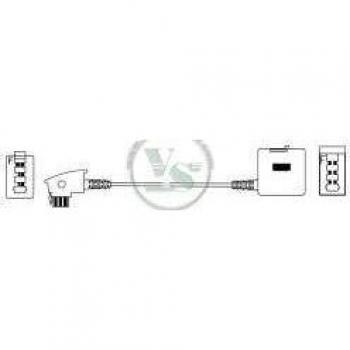 VSE 612014 TAE-F Cable alargador, tae6 F de macho a hembra de tae6 F, 15.0 m longitud, Negro
