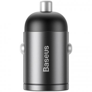 Baseus Tiny Star Mini Cargador de Coche USB QC 3.0 30W Gris