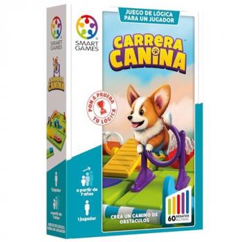 SmartGames - Carrera Canina | Juego de mesa para niños a partir de 7 años | Rompecabezas con 60 desafíos | Juego infantil para 1 jugador | Ideal como juego de viaje para niños y niñas