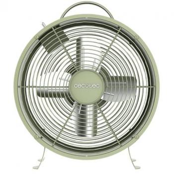 Cecotec EnergySilence 400 Retrodesk Green Ventilador de Sobremesa 25W Verde, 8 Pulgadas, 4 Aspas aerodinámicas, Diseño minimalista, 2 Velocidades, Robusta