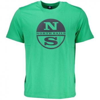 North Sails Green Cotton Logo Print Tee - T-Shirt, Male, Color: Green, Size: M