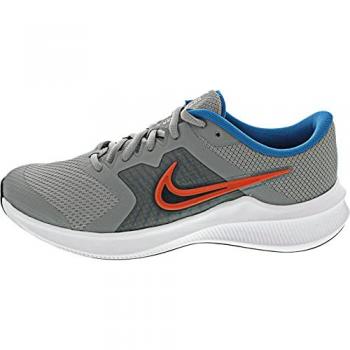 Nike Zapatillas de Running Downshifter 11 GS, Gris (Particle Grey/Orange/Imperial Blue/White), Talla 36 EU