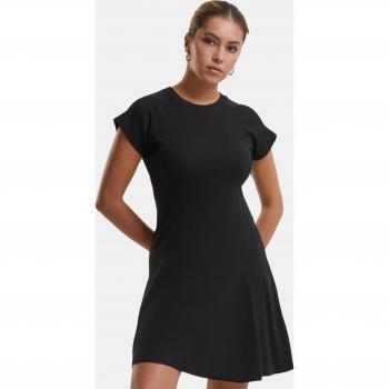 Urban Classics Ladies Skater Rib Dress - Black - XS to 4XL