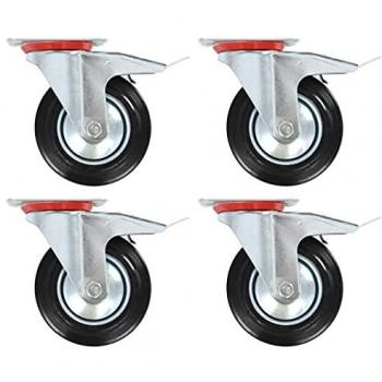 Ruedas giratorias 16 unidades 160 mm con frenos dobles, materiales para muebles, bancos de trabajo, carritos y estanterías, resistencia a golpes suaves