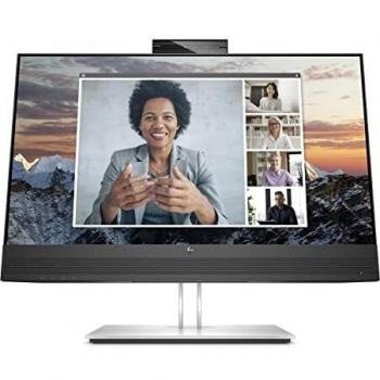 HP E24M G4 23.8 IPS LED Full HD Monitor with Integrated Webcam, 75Hz Refresh Rate, Flicker-Free Technology, USB-C Connectivity, Black and Silver