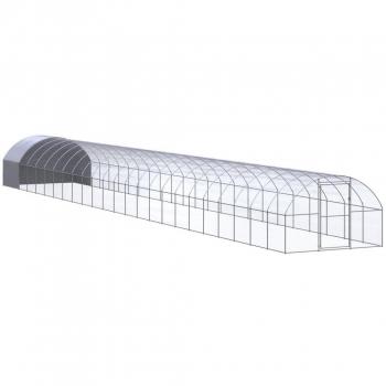 vidaXL Outdoor Chicken Coop 3x24x2 m Galvanised Steel
